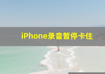 iPhone录音暂停卡住