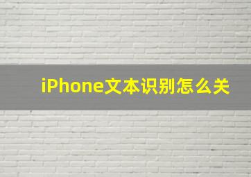 iPhone文本识别怎么关