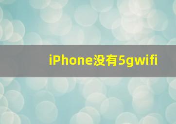 iPhone没有5gwifi