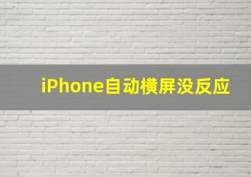 iPhone自动横屏没反应