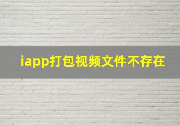 iapp打包视频文件不存在