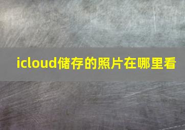 icloud储存的照片在哪里看