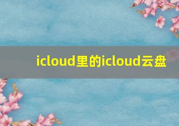 icloud里的icloud云盘