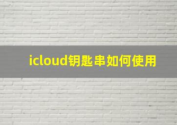 icloud钥匙串如何使用