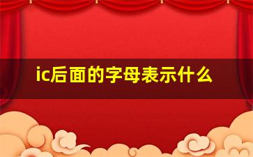 ic后面的字母表示什么