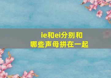 ie和ei分别和哪些声母拼在一起