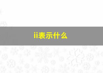 ii表示什么