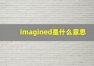 imagined是什么意思