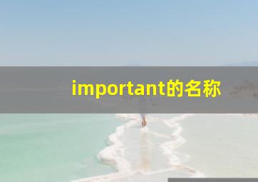 important的名称