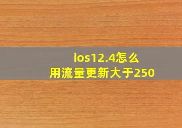 ios12.4怎么用流量更新大于250