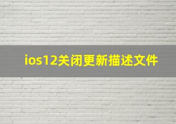 ios12关闭更新描述文件