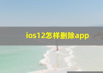 ios12怎样删除app