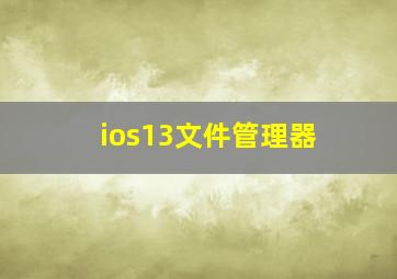 ios13文件管理器