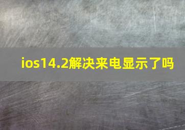 ios14.2解决来电显示了吗