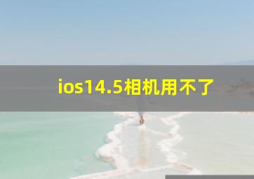 ios14.5相机用不了