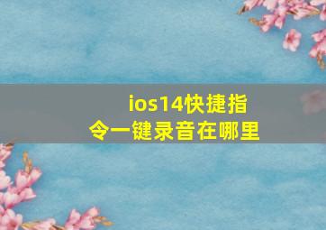 ios14快捷指令一键录音在哪里