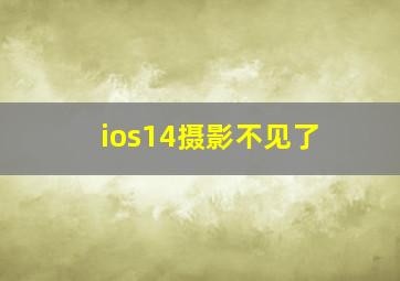 ios14摄影不见了