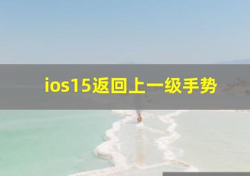 ios15返回上一级手势