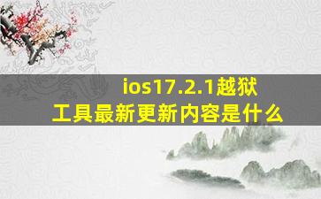 ios17.2.1越狱工具最新更新内容是什么