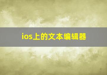 ios上的文本编辑器