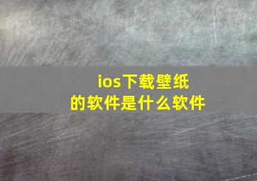 ios下载壁纸的软件是什么软件