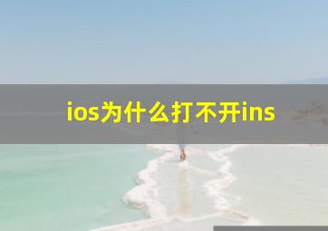 ios为什么打不开ins