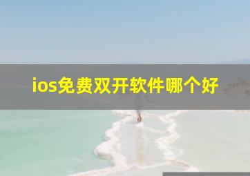 ios免费双开软件哪个好