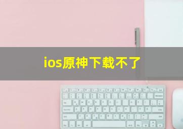 ios原神下载不了