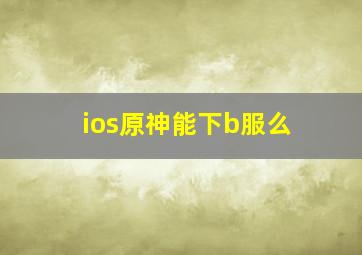 ios原神能下b服么