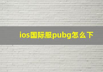 ios国际服pubg怎么下