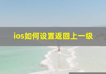 ios如何设置返回上一级