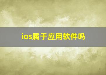 ios属于应用软件吗