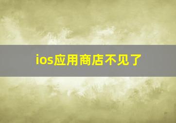 ios应用商店不见了