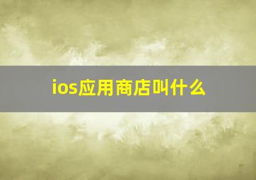 ios应用商店叫什么