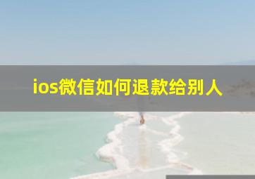 ios微信如何退款给别人