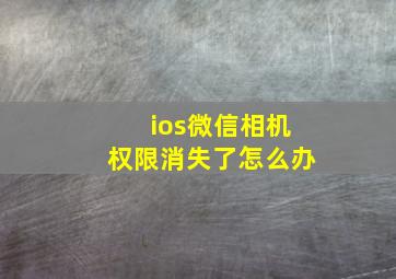 ios微信相机权限消失了怎么办