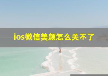 ios微信美颜怎么关不了