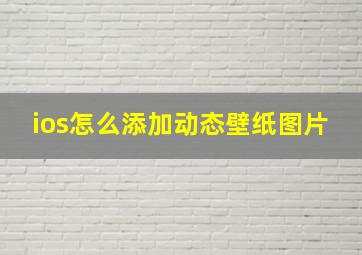 ios怎么添加动态壁纸图片