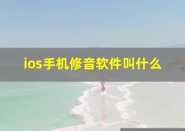 ios手机修音软件叫什么