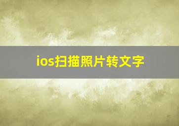 ios扫描照片转文字