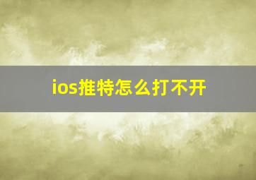 ios推特怎么打不开