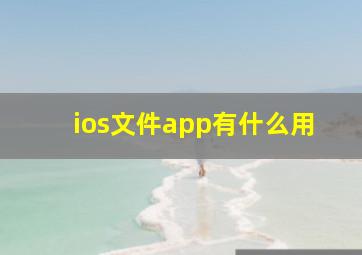 ios文件app有什么用