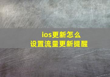 ios更新怎么设置流量更新提醒