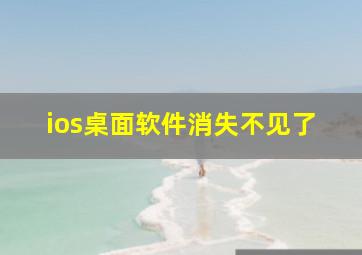 ios桌面软件消失不见了