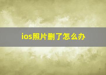 ios照片删了怎么办