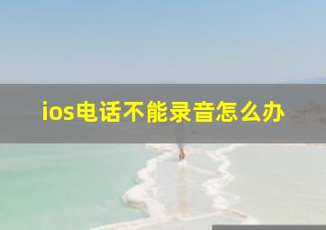 ios电话不能录音怎么办