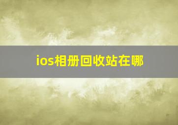 ios相册回收站在哪