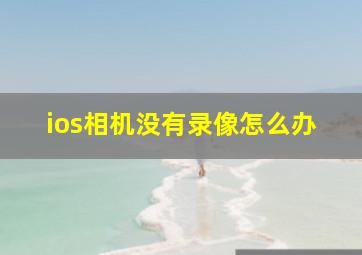 ios相机没有录像怎么办