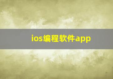 ios编程软件app