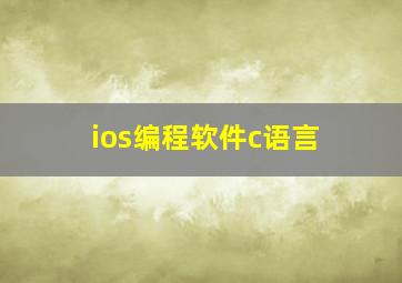 ios编程软件c语言